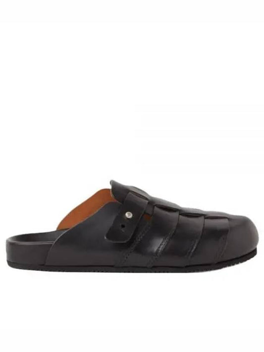 Leather Mules Slippers Black - BUTTERO - BALAAN 1