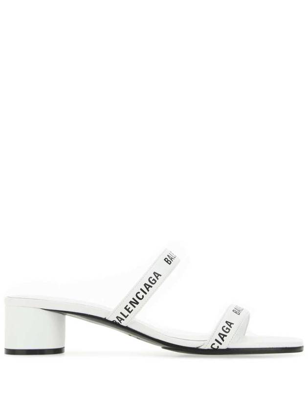 Logo Strap Round Sandal Heels White - BALENCIAGA - BALAAN 2