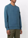 Waffen Patch Crew Neck Sweatshirt Emerald Blue - STONE ISLAND - BALAAN.