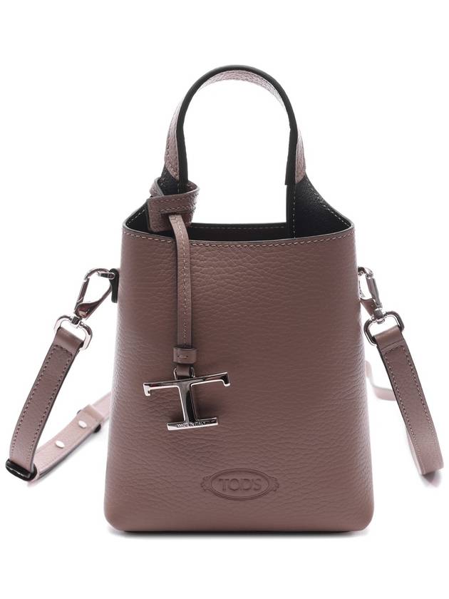 Micro Leather Mini Tote Bag Beige - TOD'S - BALAAN 3