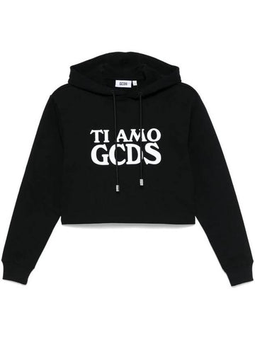 Gcds Ti Amo Cropped Hoodie - GCDS - BALAAN 1