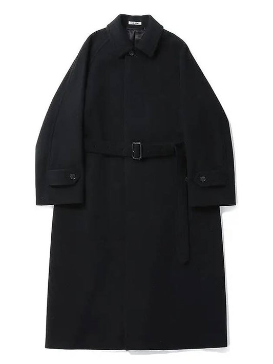 Cashmere Wool Moser Soutien Collar Women's Coat Black A23AC03MC - AURALEE - BALAAN 1