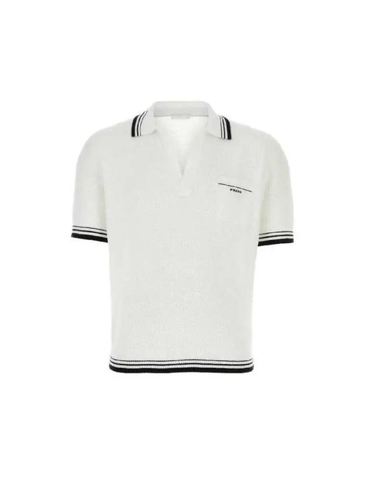 Short Sleeve T Shirt UMB759SOOO 14G8 F0964 BIANCO NERO - PRADA - BALAAN 2