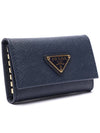 Women’s Saffiano Triangular Logo Key Wallet - PRADA - BALAAN 3