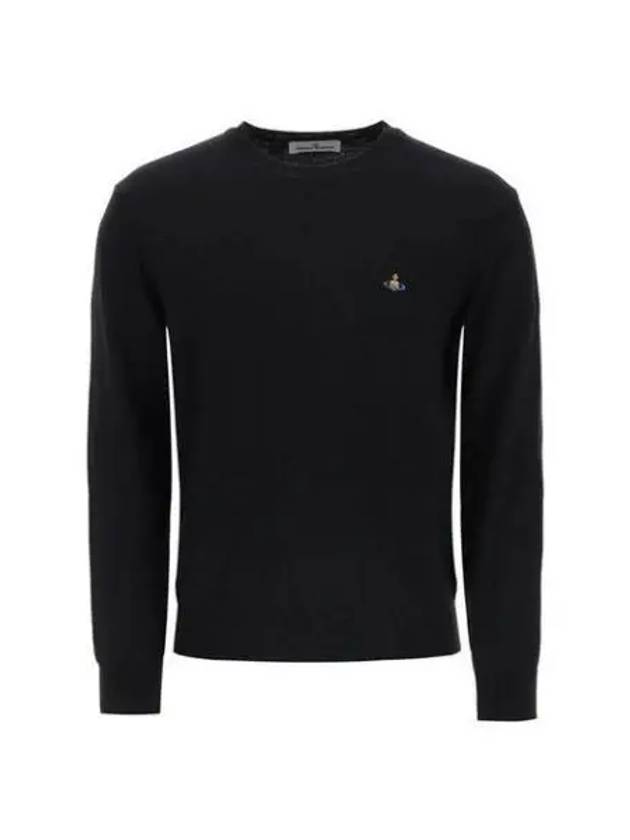 Logo Embroided Merino Wool Knit Top Black - VIVIENNE WESTWOOD - BALAAN 2