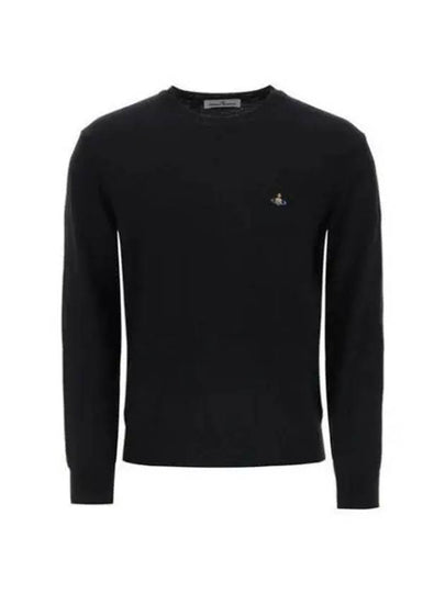 Logo Embroided Merino Wool Knit Top Black - VIVIENNE WESTWOOD - BALAAN 2