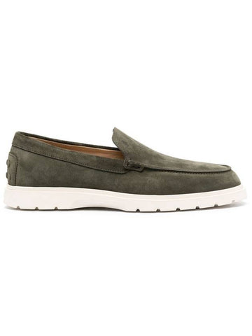 Suede Slipper Loafers Green - TOD'S - BALAAN 1