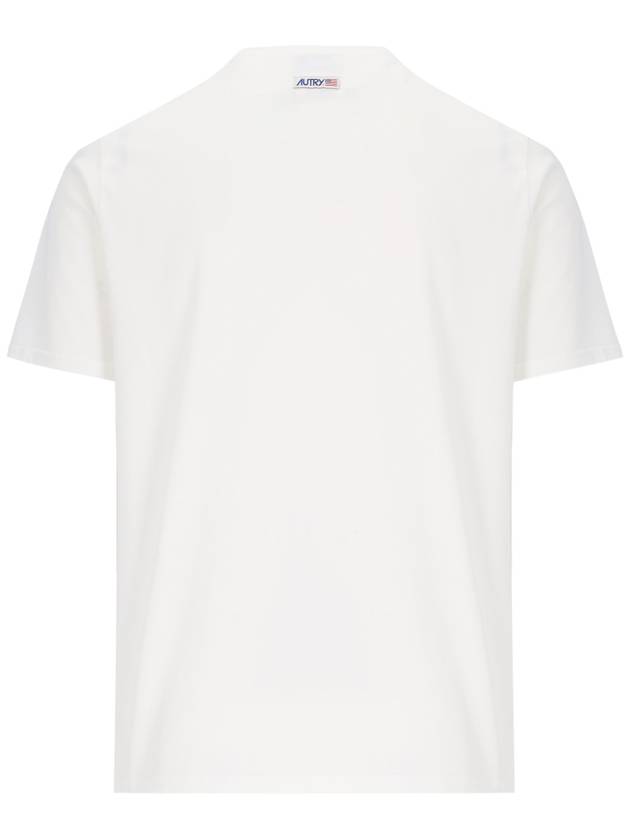 Label Cotton Short Sleeve T Shirt White - AUTRY - BALAAN 3