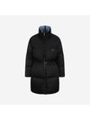 Re-Nylon Gabardine Hooded Down Padding Black - PRADA - BALAAN 1