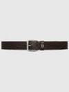 Interlocking G Detail Leather Belt Brown - GUCCI - BALAAN 2