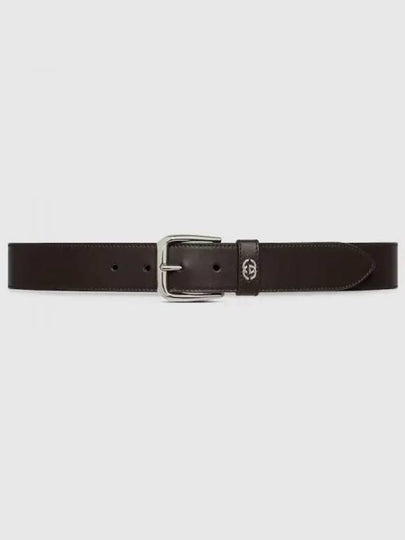 Interlocking G Detail Leather Belt Brown - GUCCI - BALAAN 2