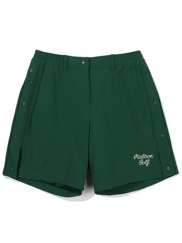 Side block short pants GREEN WOMAN - MALBON GOLF - BALAAN 1