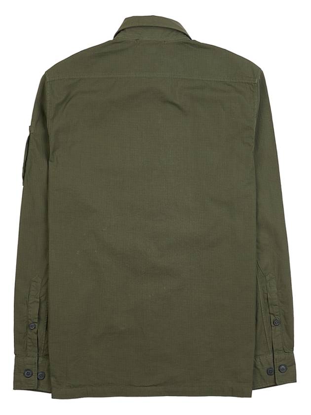 Lens Wappen Ripstop Shirt Zip Up Jacket Green - CP COMPANY - BALAAN 3