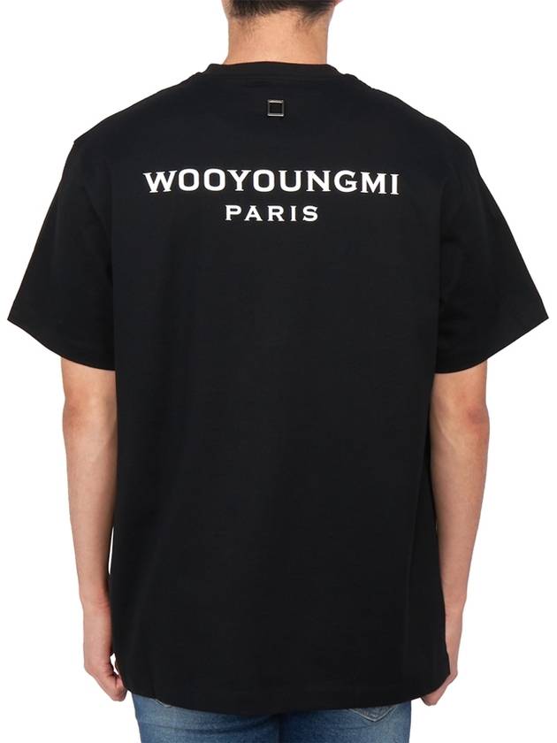 Men's Back Logo Cotton Short Sleeve T-Shirt Black - WOOYOUNGMI - BALAAN 2