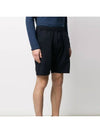 Ghost Piece Fleece Bermuda Shorts Navy - STONE ISLAND - BALAAN 4