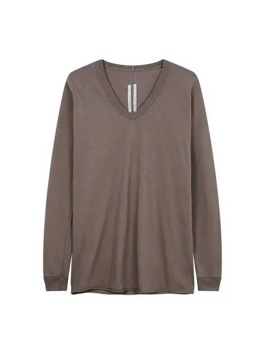 WOMEN V neck long sleeve t shirt dark brown - RICK OWENS - BALAAN 1