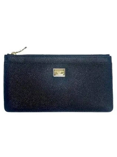 Logo Patch Zipper Long Wallet Black - DOLCE&GABBANA - BALAAN 2