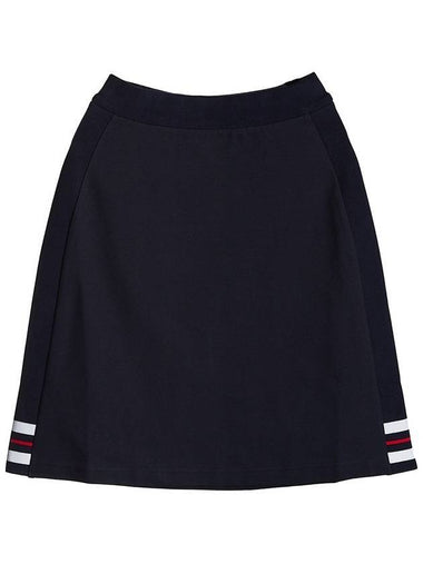 Women's Three Stripes Cricket A Line Skirt Navy - THOM BROWNE - BALAAN 1