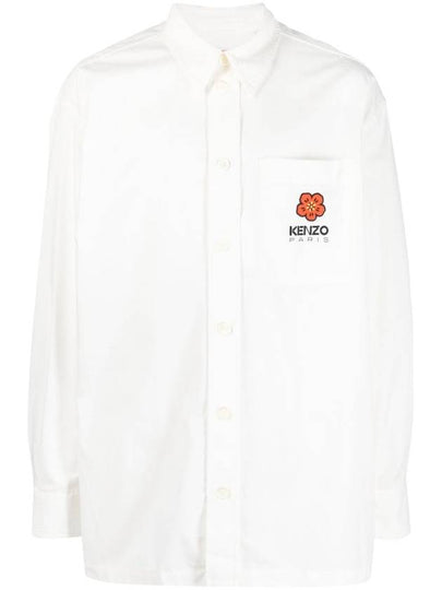 Boke Flower Embroidered Button Long Sleeve Shirt White - KENZO - BALAAN 2