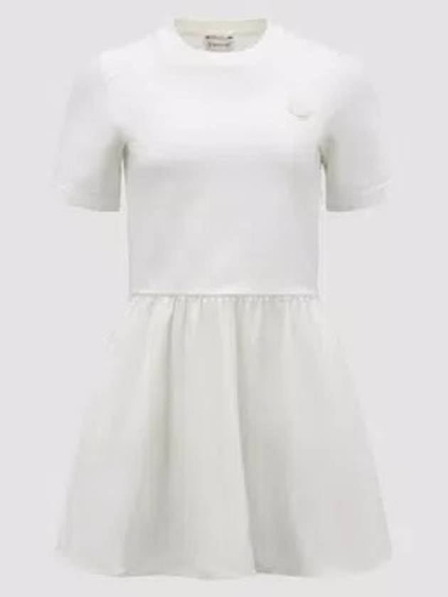 Slim Fit Flare Short Dress White - MONCLER - BALAAN 2