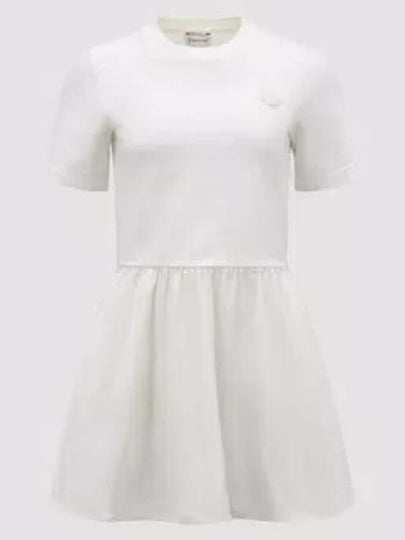 Slim Fit Flare Short Dress White - MONCLER - BALAAN 2