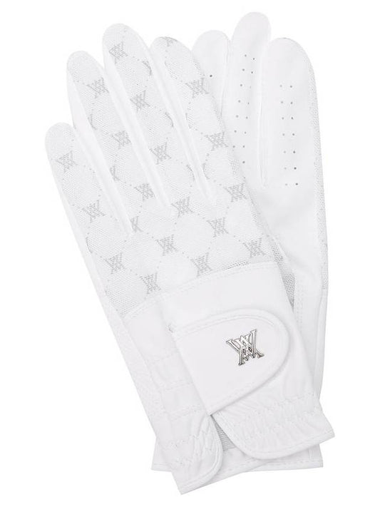 W MONOGRAM SEETHROUGH GLOVE PAIR WH - ANEWGOLF - BALAAN 1