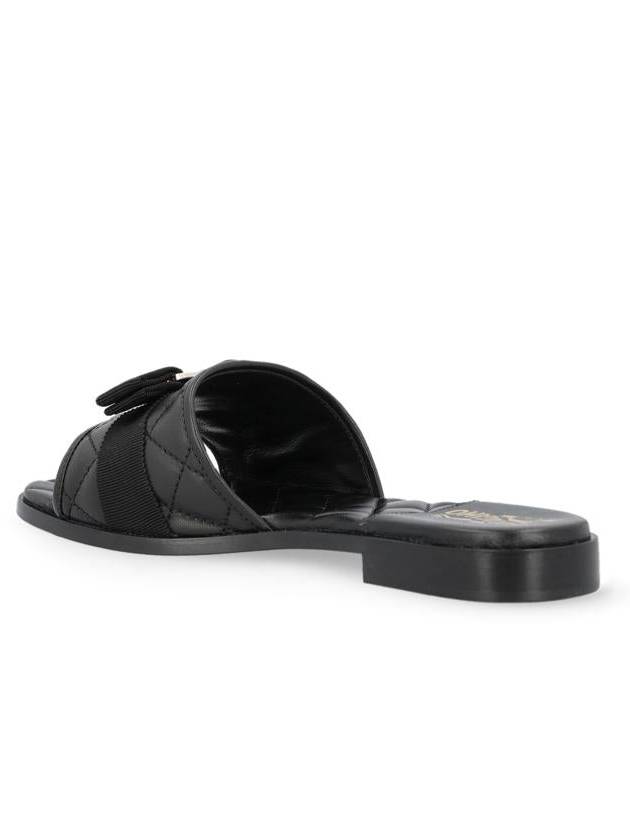 Vara Quilted Slippers Black - SALVATORE FERRAGAMO - BALAAN 4