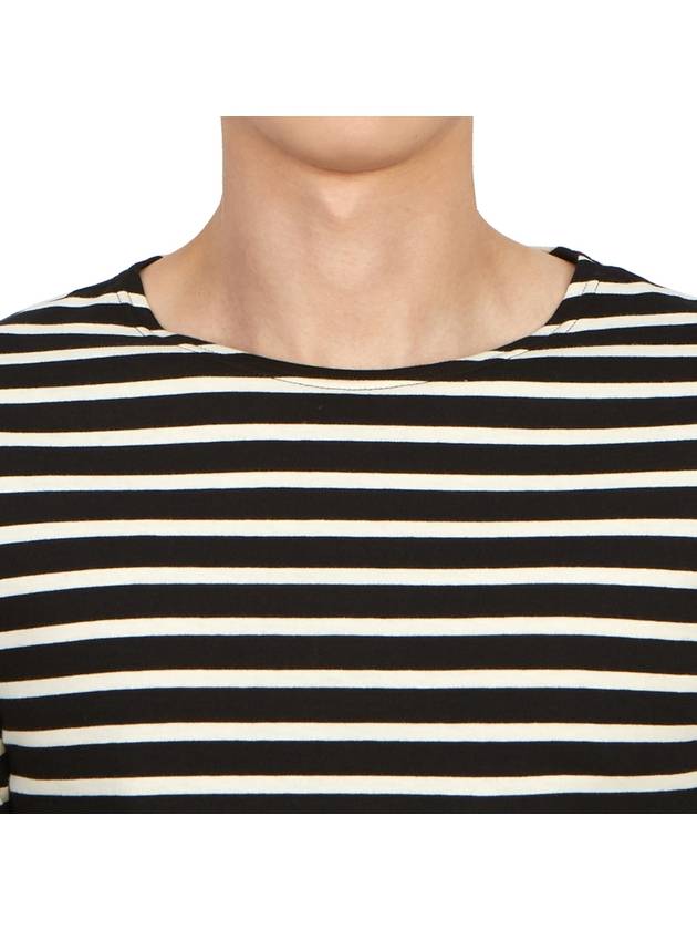 Levant Modern Striped Short Sleeve T-Shirt Noir Ecru - SAINT JAMES - BALAAN 7