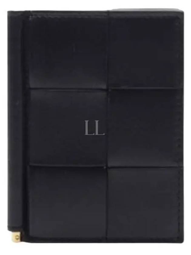 Cassette Leather Money Clip Black - BOTTEGA VENETA - BALAAN 2