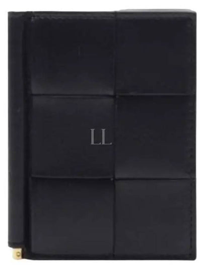 Cassette Leather Money Clip Black - BOTTEGA VENETA - BALAAN 2