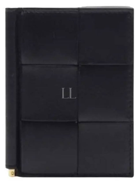 Cassette Leather Money Clip Black - BOTTEGA VENETA - BALAAN 2