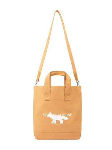 Fox Print Canvas Tote Bag Camel - MAISON KITSUNE - BALAAN 1