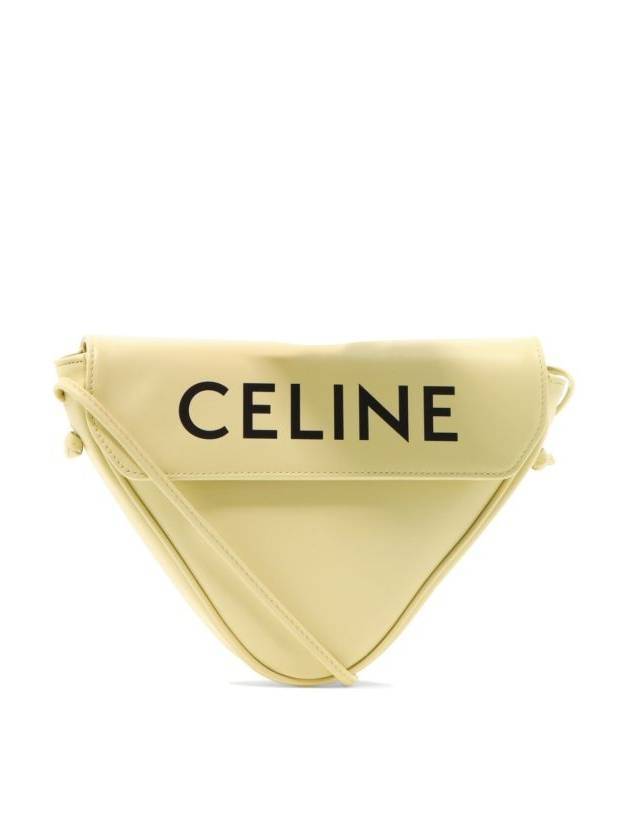 Logo Leather Triangle Cross Bag Pale Yellow - CELINE - BALAAN 6