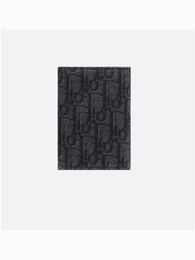 Bi-Fold Card Holder Black  Oblique Jacquard - DIOR - BALAAN 3