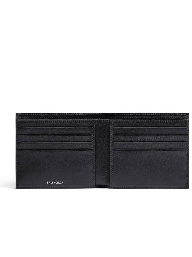 Monaco Embellished Logo Leather Half Wallet Black - BALENCIAGA - BALAAN 3