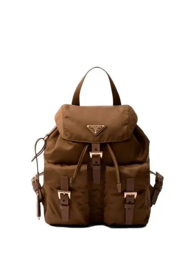 Triangle Logo Re Nylon Small Backpack Cork - PRADA - BALAAN 2