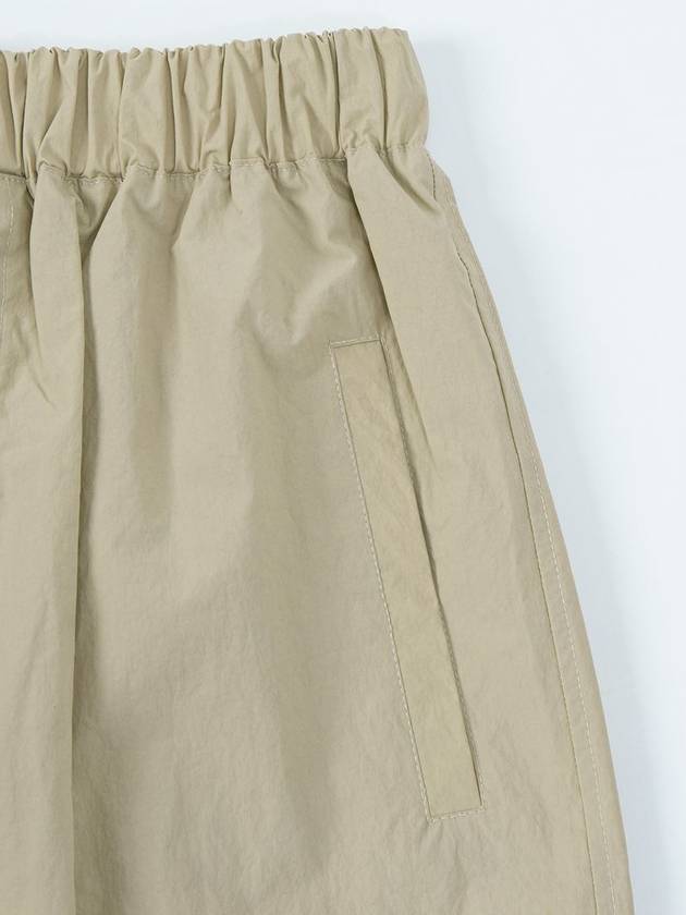 Crinkle banding A line skirt beige - CALLAITE - BALAAN 7