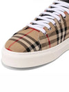 Men's Vintage Check Leather Low Top Sneakers Archive Beige - BURBERRY - BALAAN 5