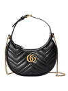 GG Marmont Half Moon Mini Bag Black - GUCCI - BALAAN 1