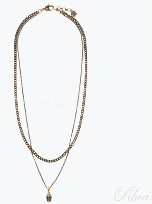 Double Skull Necklace Gold - ALEXANDER MCQUEEN - BALAAN 2