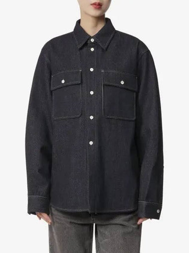 Pocket Denim Jacket Dark Blue - JIL SANDER - BALAAN 1