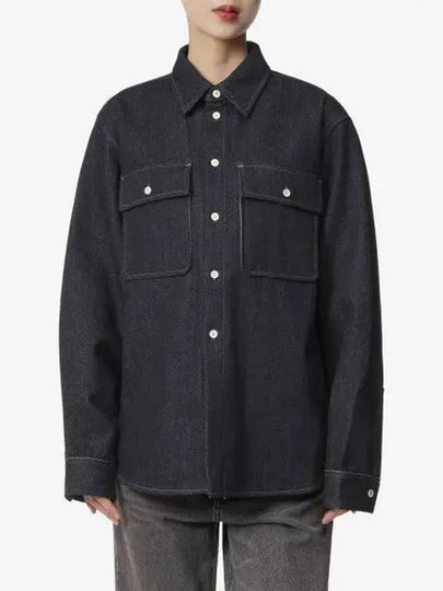 Pocket Denim Jacket Dark Blue - JIL SANDER - BALAAN 2