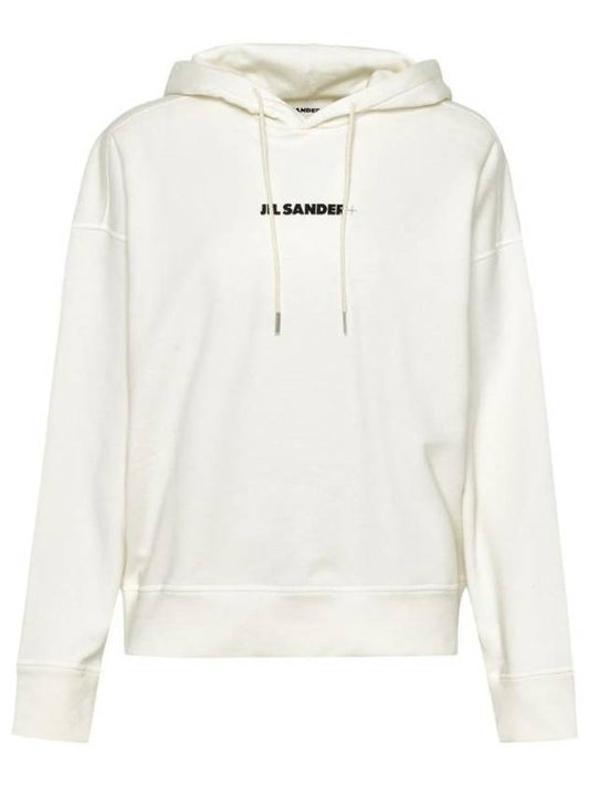 Plus Logo Cotton Hoodie White - JIL SANDER - BALAAN 1