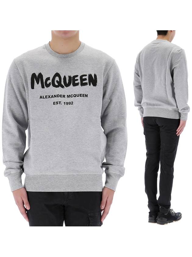 Graffiti Logo Sweatshirt Grey - ALEXANDER MCQUEEN - BALAAN 2