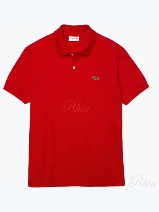 Men's Logo Classic Fit Cotton Short Sleeve Polo Shirt Red - LACOSTE - BALAAN 2