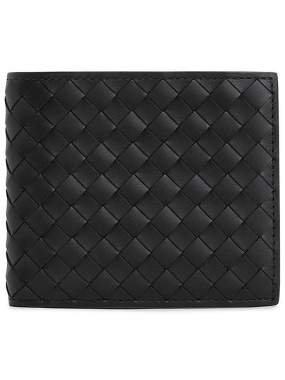 Intrecciato Leather Half Wallet Black - BOTTEGA VENETA - BALAAN 2