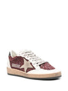 Ball Star Bordeaux Glitter Low Top Sneakers Red - GOLDEN GOOSE - BALAAN 4