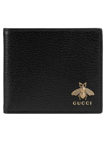 Animalier Bee Leather Bicycle Wallet Black - GUCCI - BALAAN 1