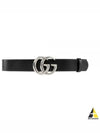 GG Marmont Wide Leather Belt Black - GUCCI - BALAAN 2