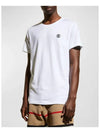 Embroidered Monogram Organic Cotton Short Sleeve T-Shirt White B0651081898 - BURBERRY - BALAAN 3